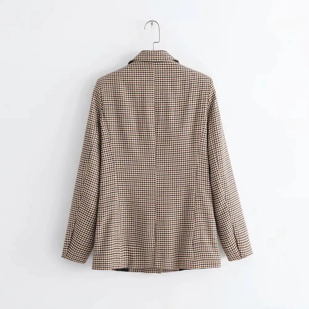 Plaid Blazer for Women - Versatile Work and Casual Wear