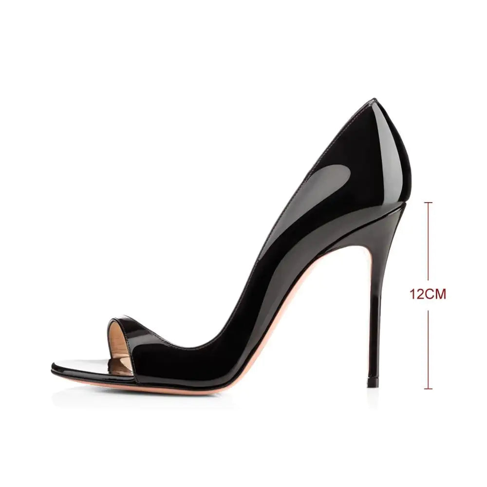 Pure Color Gradient Patent Leather Stiletto Shoes