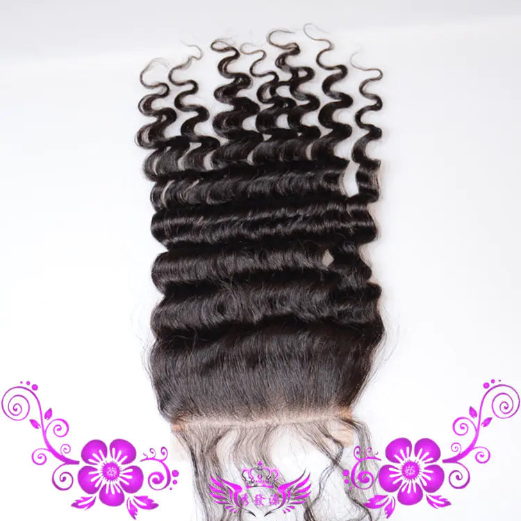 Real Hair Handwoven Deep Wave Lace Closure Wig 4x4