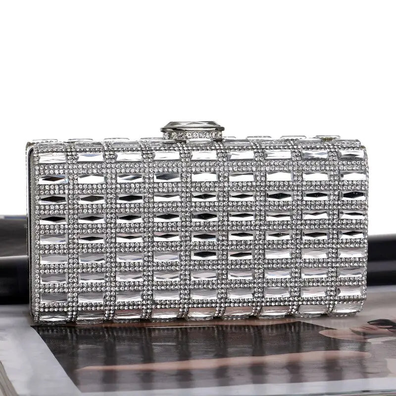 Acrylic Evening Clutch Bag with Chain Shoulder Strap