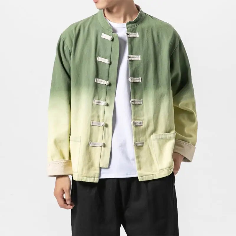 Gradient Washed Chinese Style Vintage Jacket