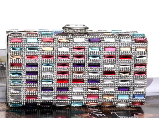 Acrylic Evening Clutch Bag with Chain Shoulder Strap