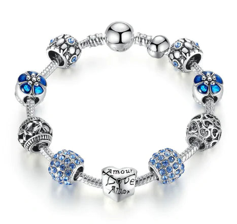 Trendy Beaded Bracelets with Pink Rhinestones (Wholesale)