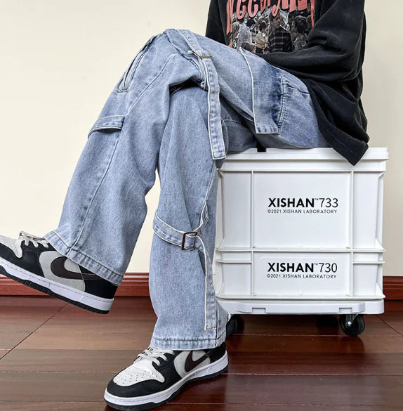 Street Trend Zipper Stitching Trousers