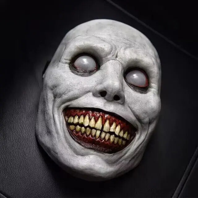 Day of the Dead Latex Demon Mask with White Eyes