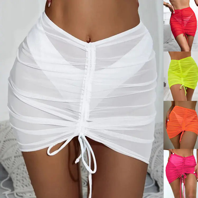 Women's Simple Solid Color Half-Length Gauze Skirt