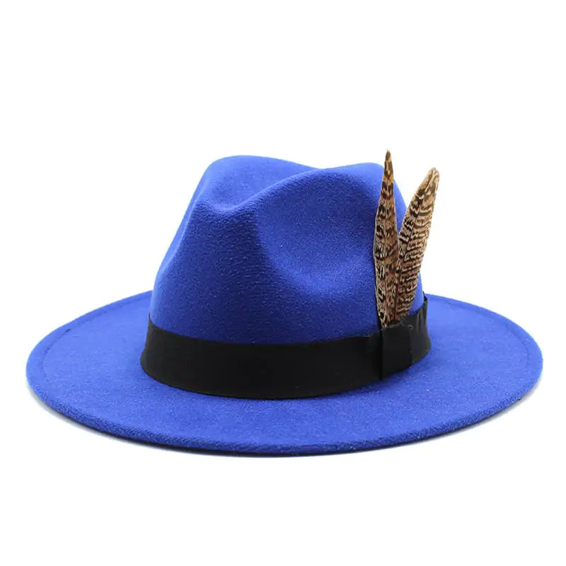 British Style Wool Jazz Hat with Versatile Flat Border