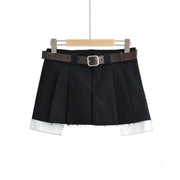 Low-Waisted Pleated Skirt Two-Piece Workwear Set