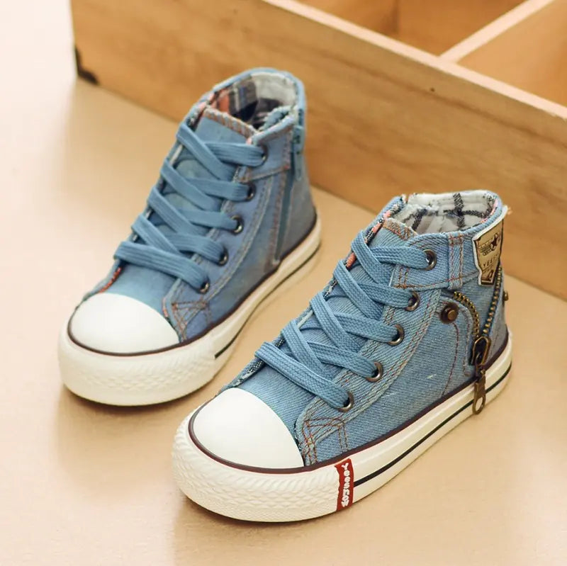 Kids' High-Top Canvas Sneakers for Boys and Girls