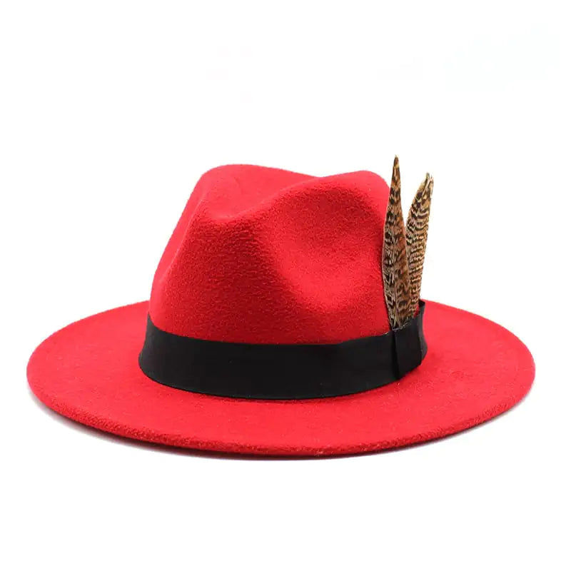 British Style Wool Jazz Hat with Versatile Flat Border