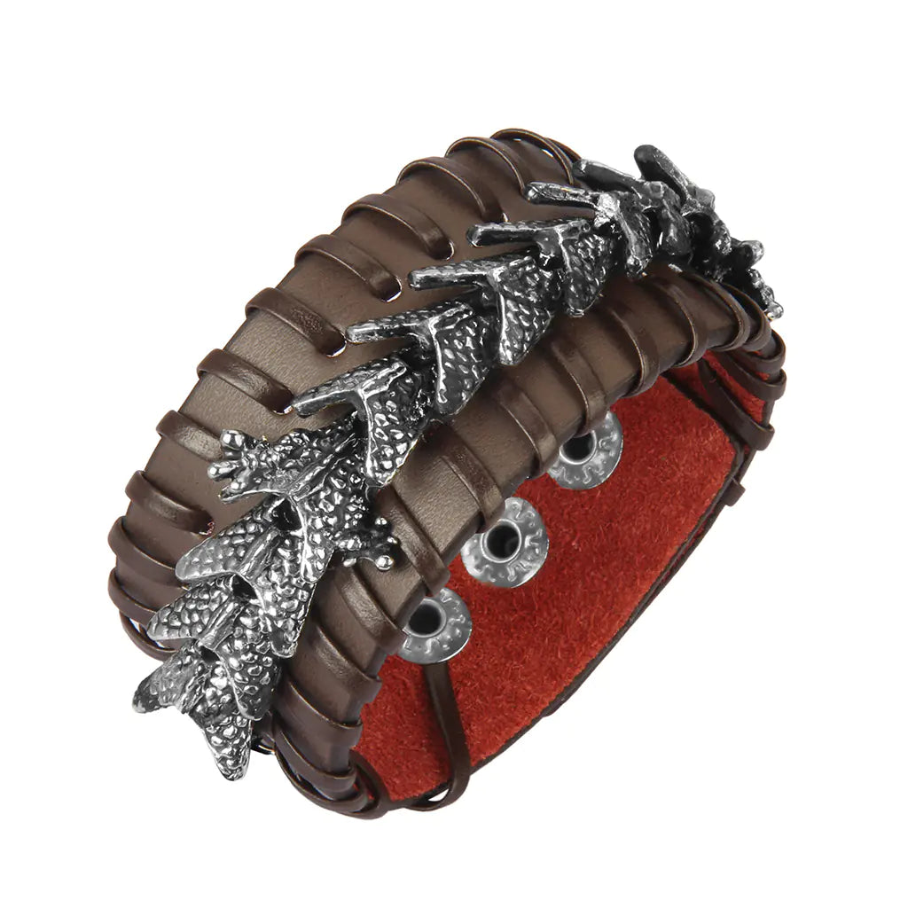 COW Leather Alloy Couples Bracelet for Men
