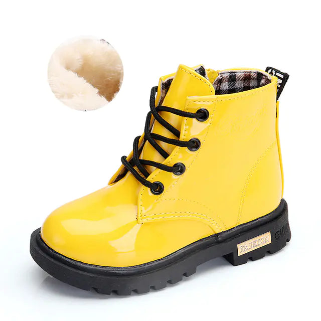 Waterproof PU Leather Winter Boots for Kids