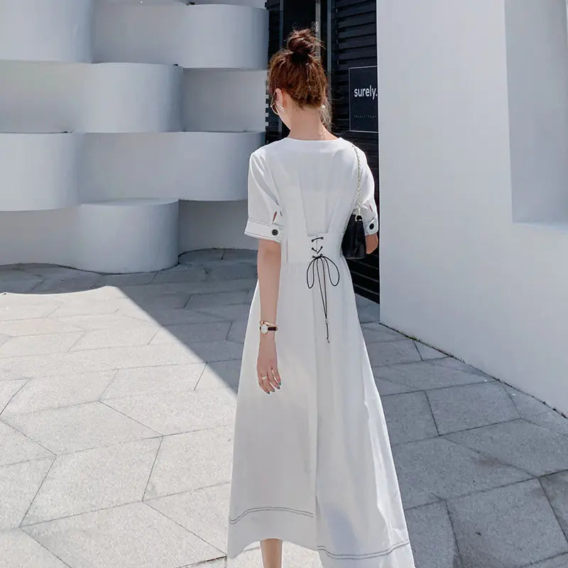 White Waist-Defining Fairy Dress - Summer 2020 Style
