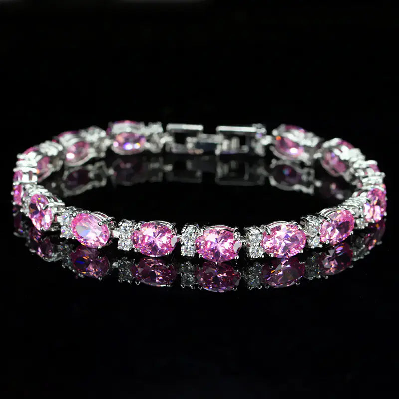 Popular Oval Zirconia Bracelet for Men and Women