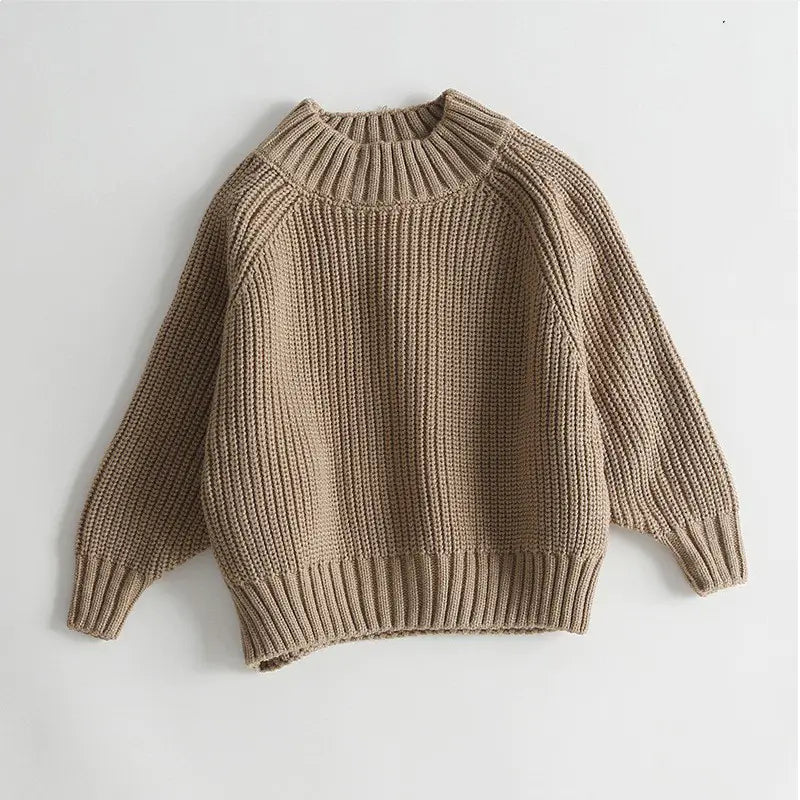 Retro Thick Line Pullover Sweater for Kids