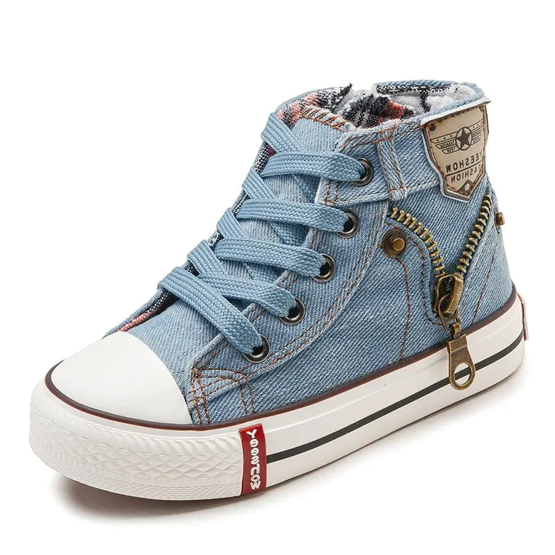Kids' High-Top Canvas Sneakers for Boys and Girls