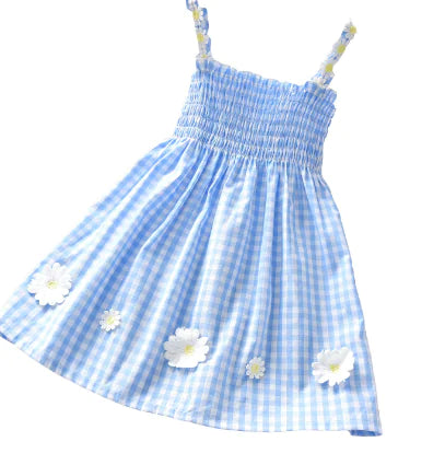Plaid Dress Princess Suspender Skirt