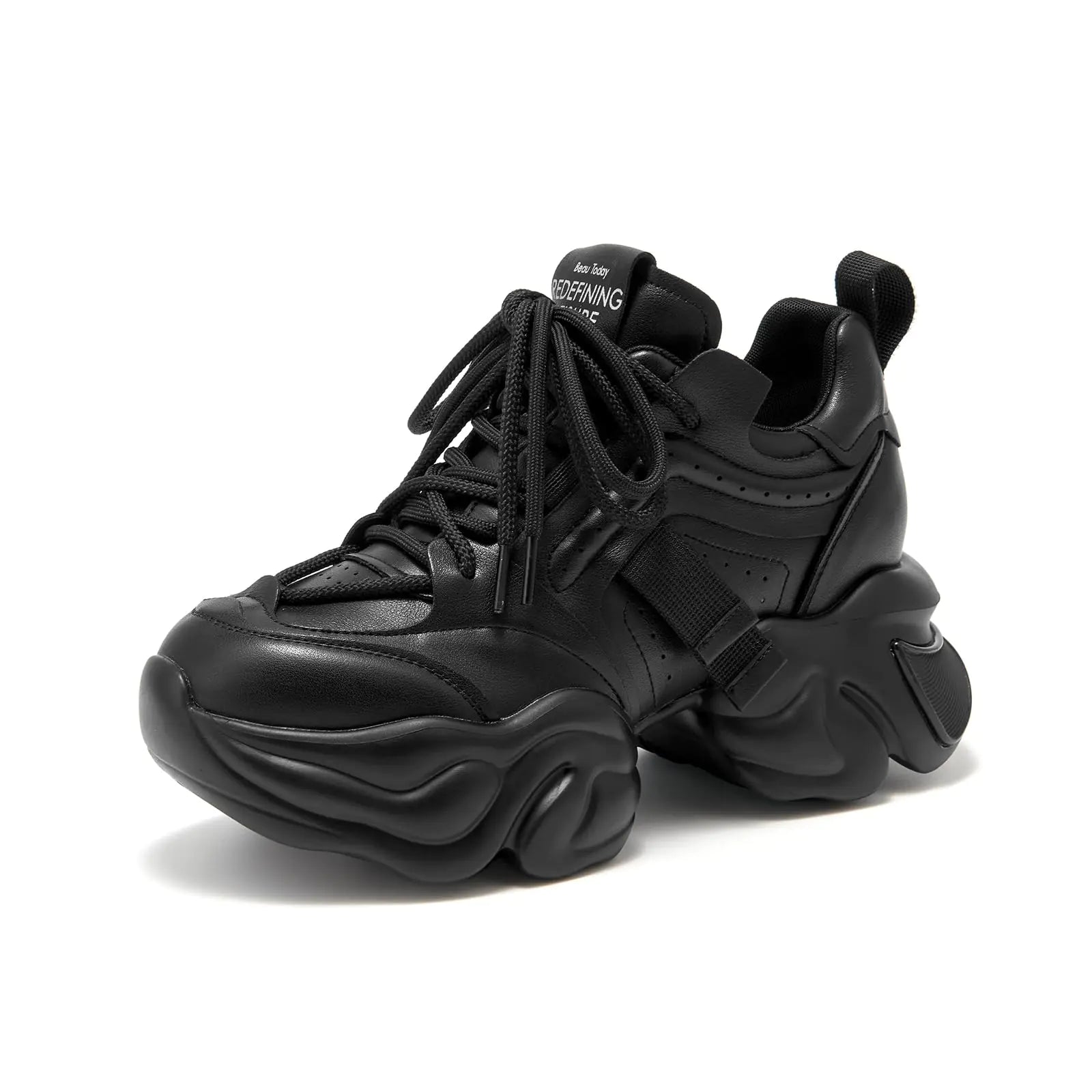 Chunky Leather Platform Dad Sneakers