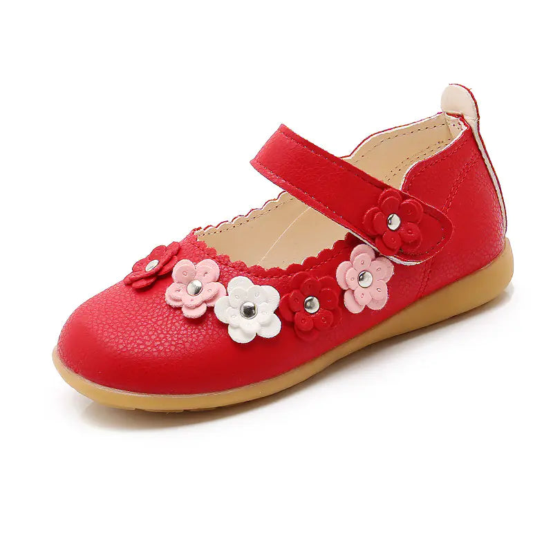 Girls' Princess Leather Shoes with Non-Slip Soft Sole