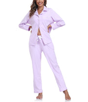 ANLIQI 100% Cotton Button-Down Lounge Set