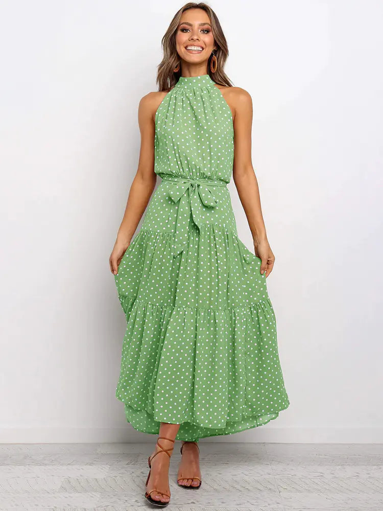Women's V-neck Halter Dress