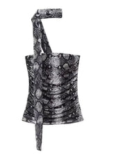 Trendy Snake Print Strapless Top for Women