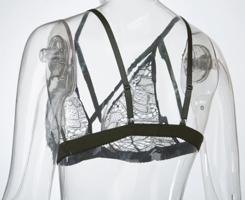 Lace Floral Women's Lingerie and Bra Set