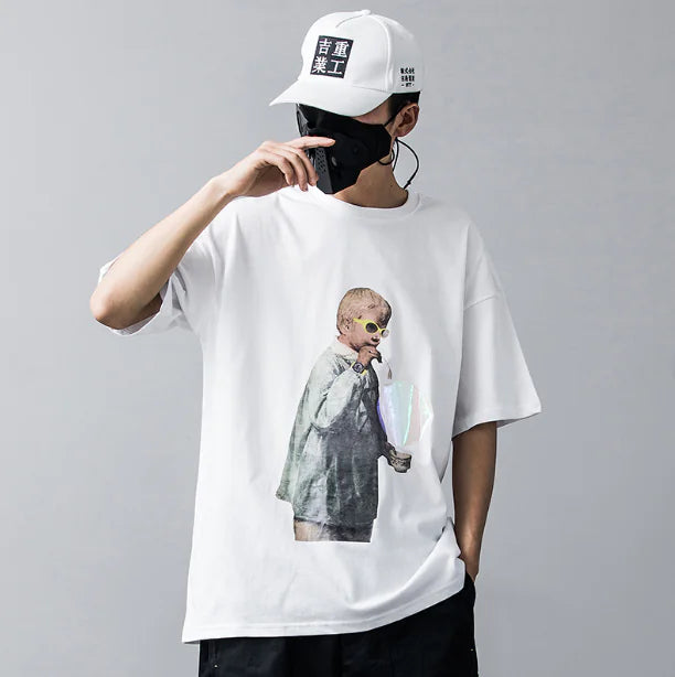 Men's Short Sleeve T-Shirt with Printed Design