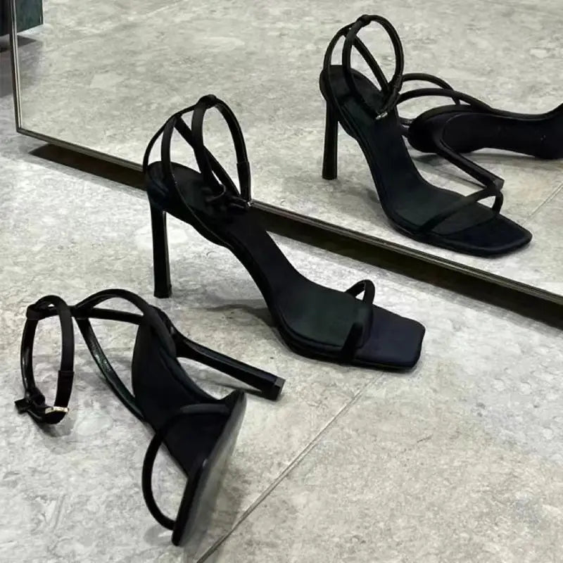 2023 Summer Square Toe High Heel Sandals for Women