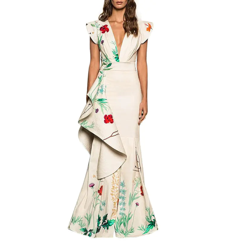 Sexy Deep V Mermaid Evening Dress for Women