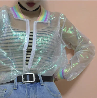 2018 Summer Rainbow Sheer Sun Protection Jacket