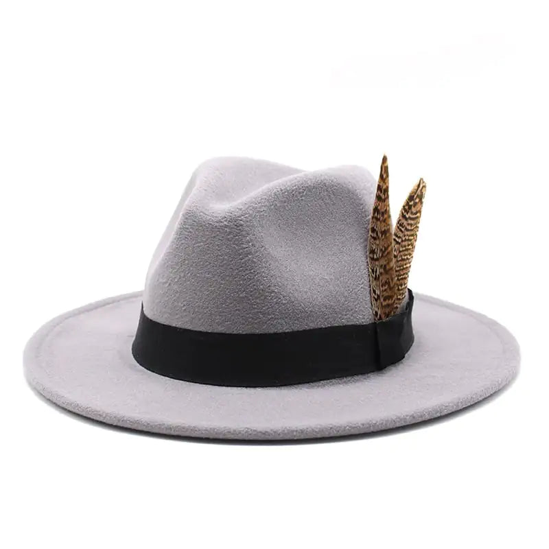 British Style Wool Jazz Hat with Versatile Flat Border