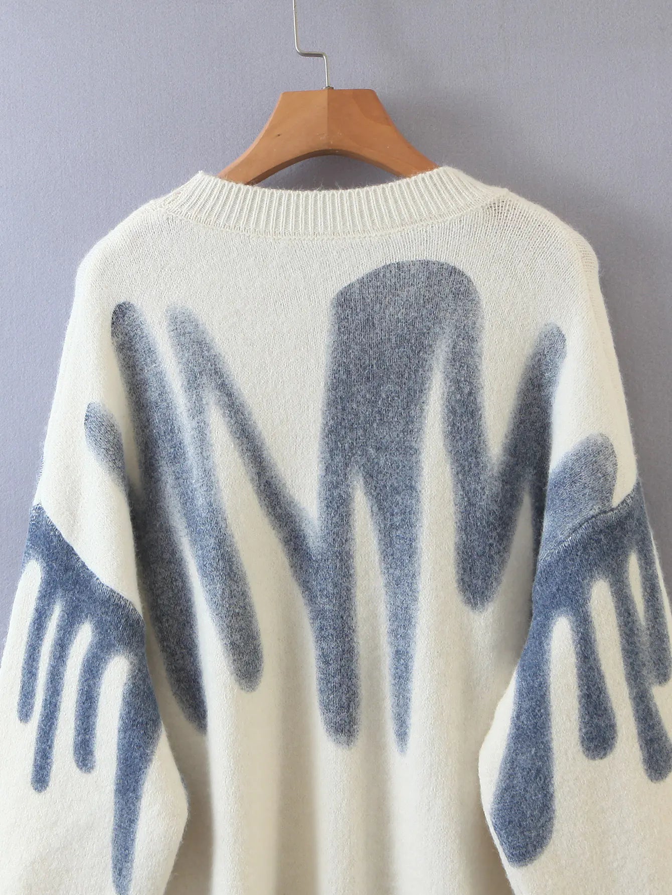 Loose Tie-Dye Knit Sweater with Round Neck for Fall