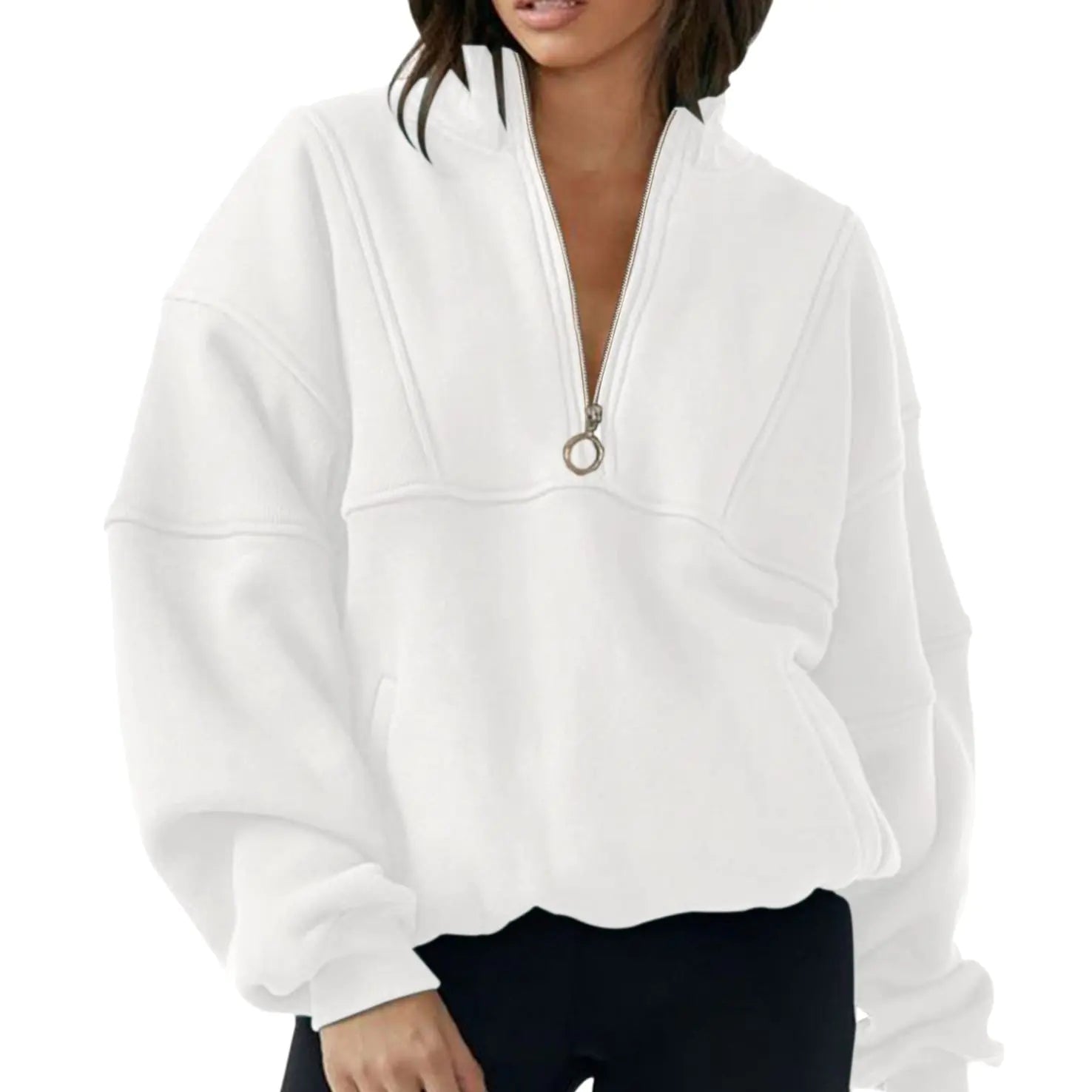 Half-Zip Sports Sweater for Women - Autumn & Winter