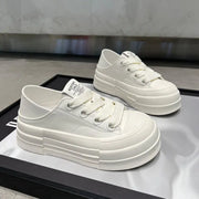 Microfiber Cross Strap Platform Sneakers