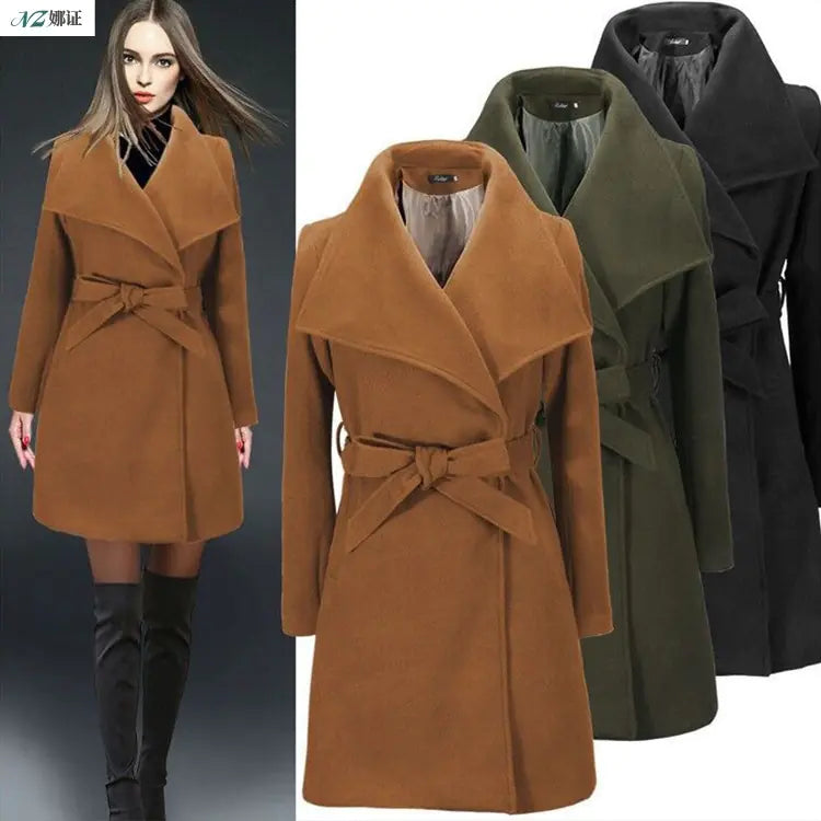 Fashionable Women's Woolen Coat for Winter