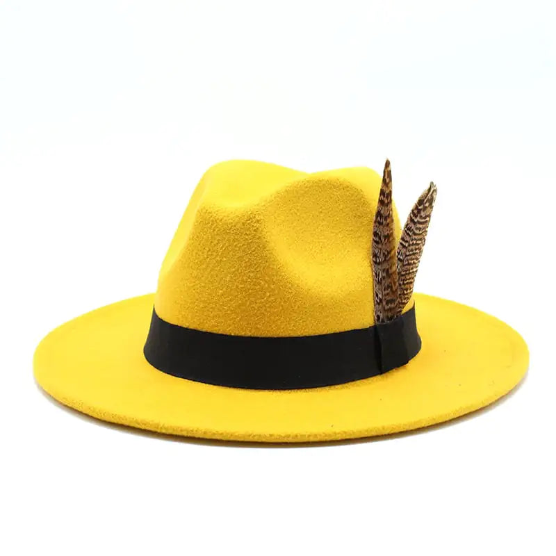 British Style Wool Jazz Hat with Versatile Flat Border