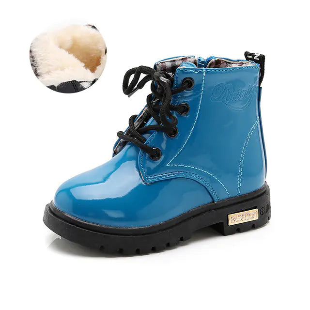 Waterproof PU Leather Winter Boots for Kids