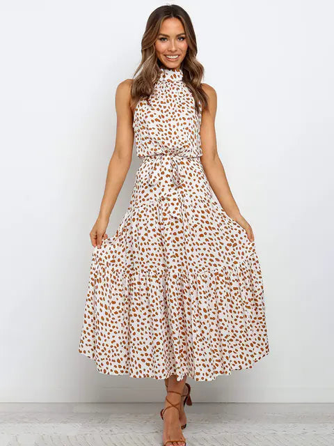 Women's V-neck Halter Dress