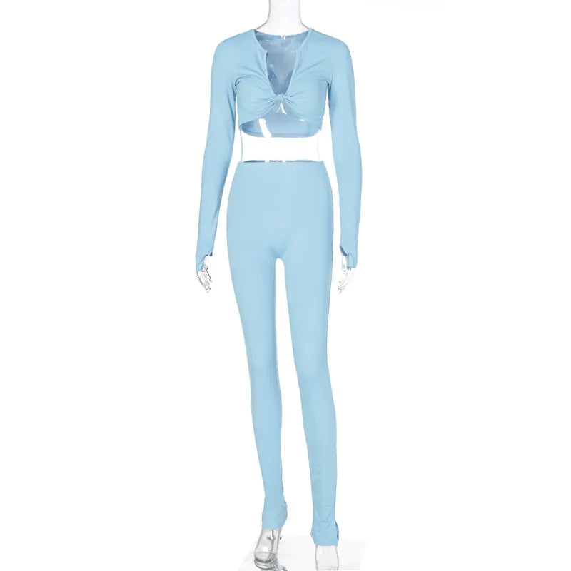 V-Neck Slim Fit Yoga Sports Set