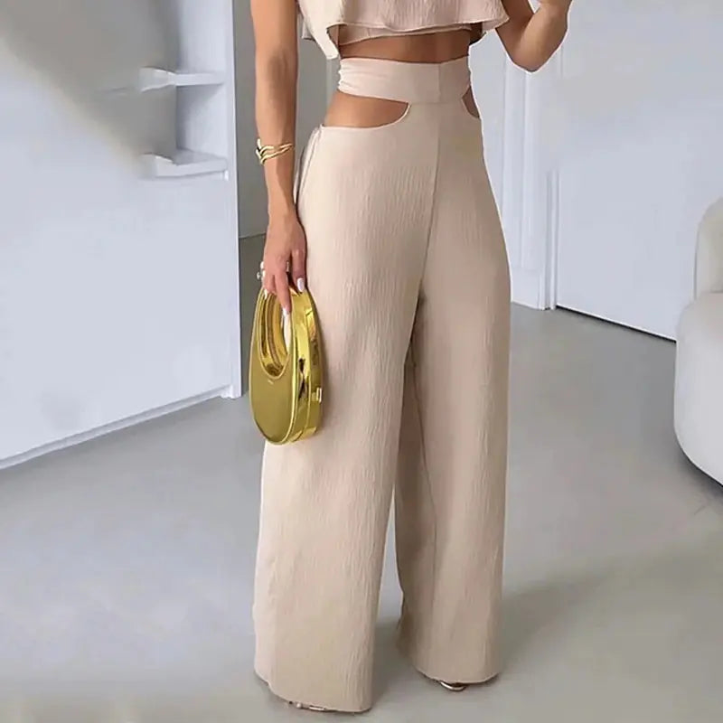 2023 Summer Women's Casual Solid Color Outfit Set