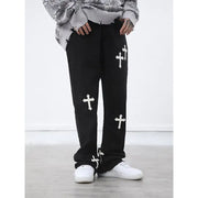 Straight Tube Wide Leg Cross Trousers