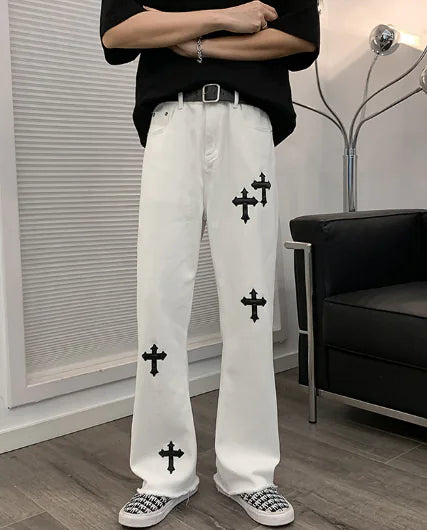Straight Tube Wide Leg Cross Trousers