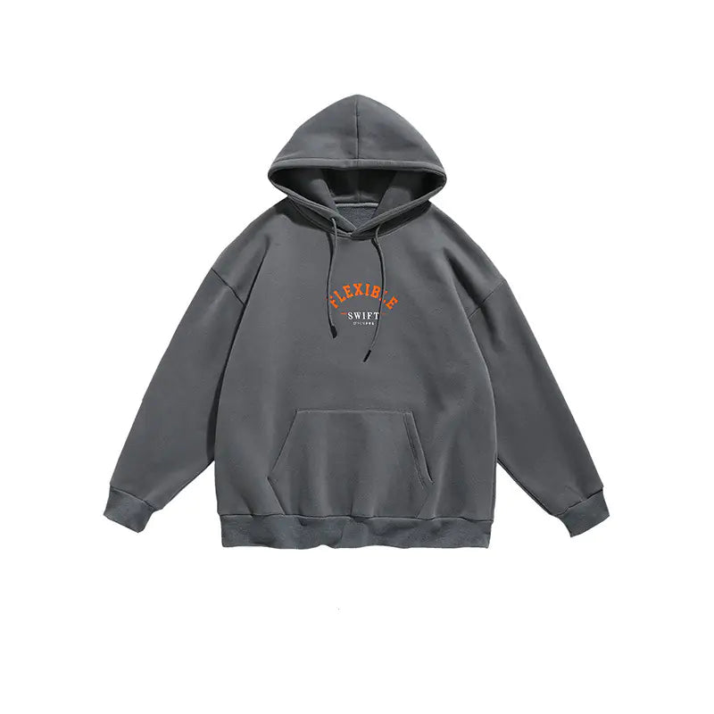 Korean Style Men's Hoodie - Loose Fleece Sweatshirt
