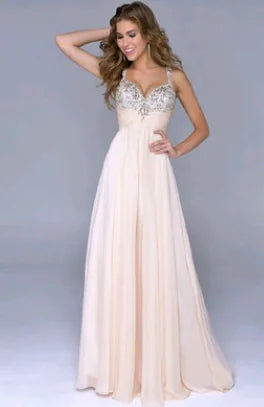 Sweet Women's Deep V Backless Chiffon Dress with Sequins
