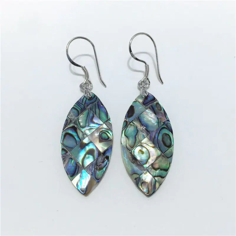 Abalone Shell Earrings with 925 Silver Hooks (One Pair)