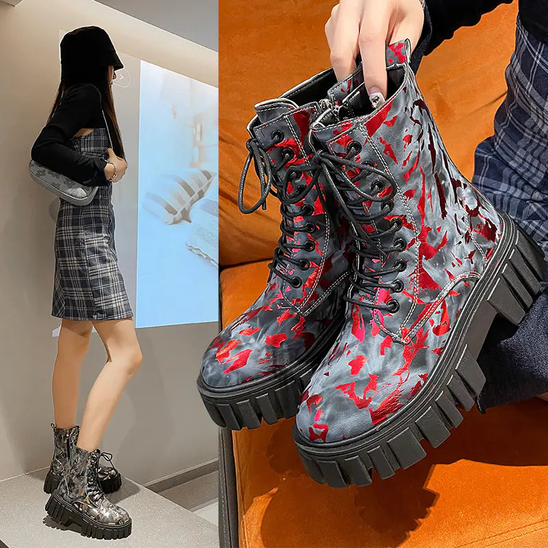 Art Graffiti Knight Boots