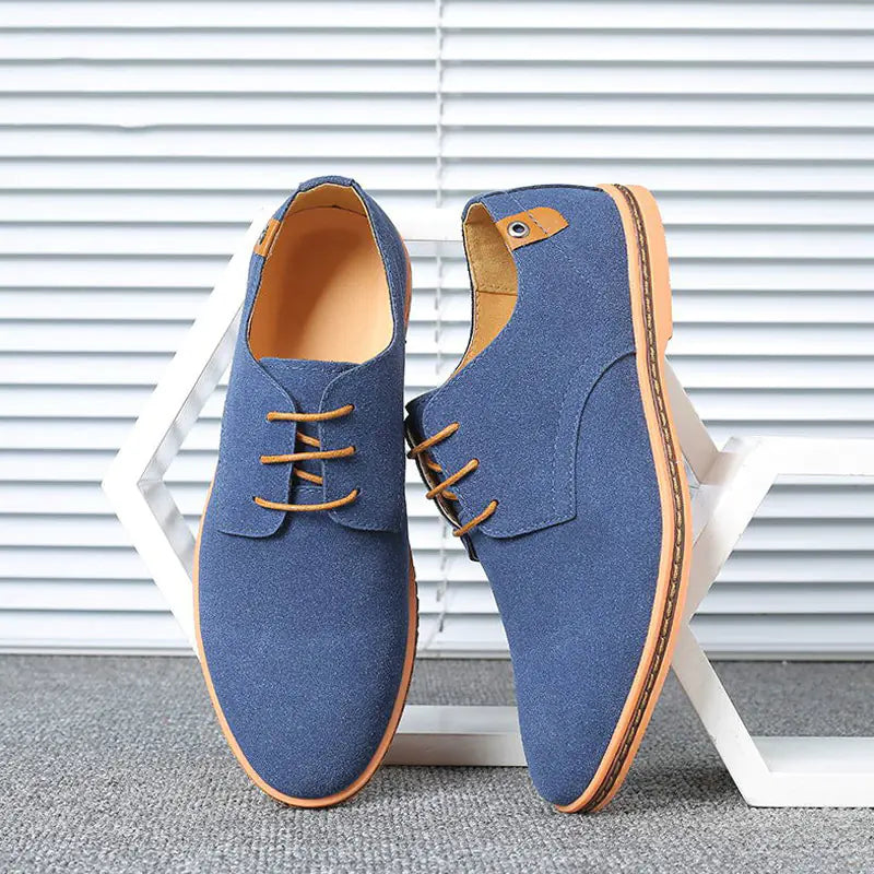 Casual Lace-Up Suede Leather Shoes for Men