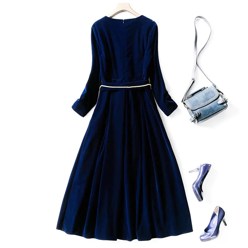 Elegant Velvet Maxi Dress for Evening Events