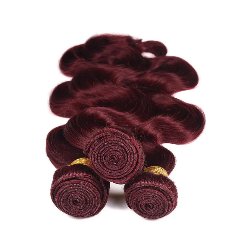 Brazilian Human Hair Body Wave 99J Wig Set